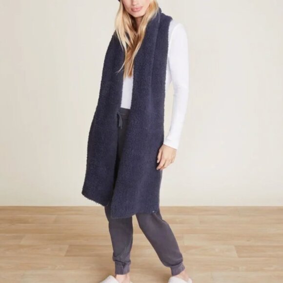 New! Barefoot Dreams CozyChic Lite Confetti Scarf Deep Sea Blue Indigo - Picture 2 of 6